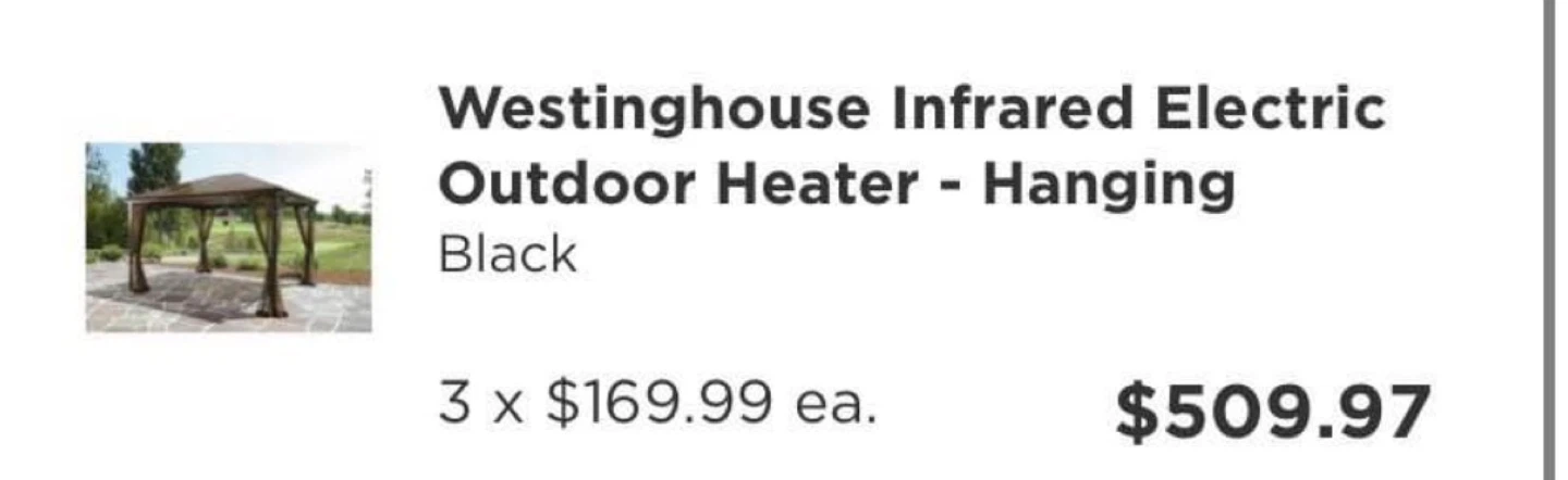 Westinghouse Infrared Gazebo Heater - photo 3
