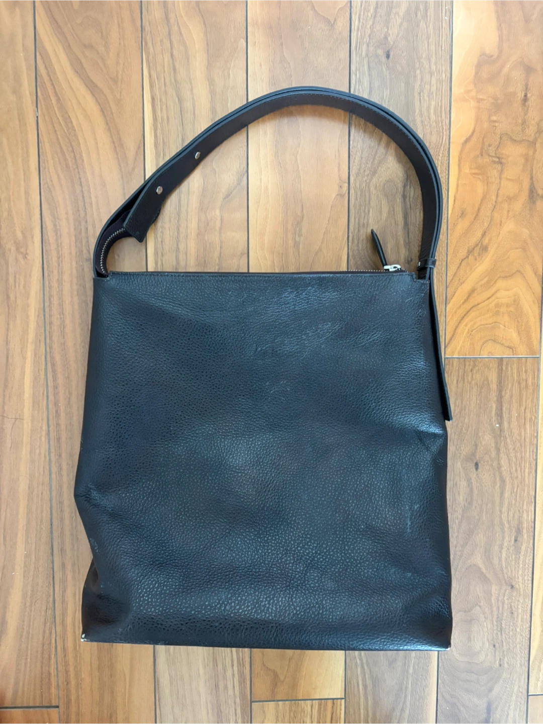 Dark Brown Leather Tote Bag - photo 2