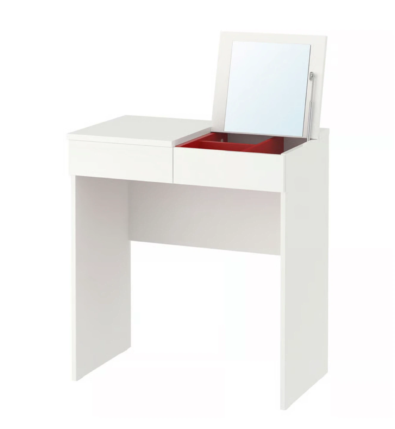 White Vanity with Mirror and Drawer
