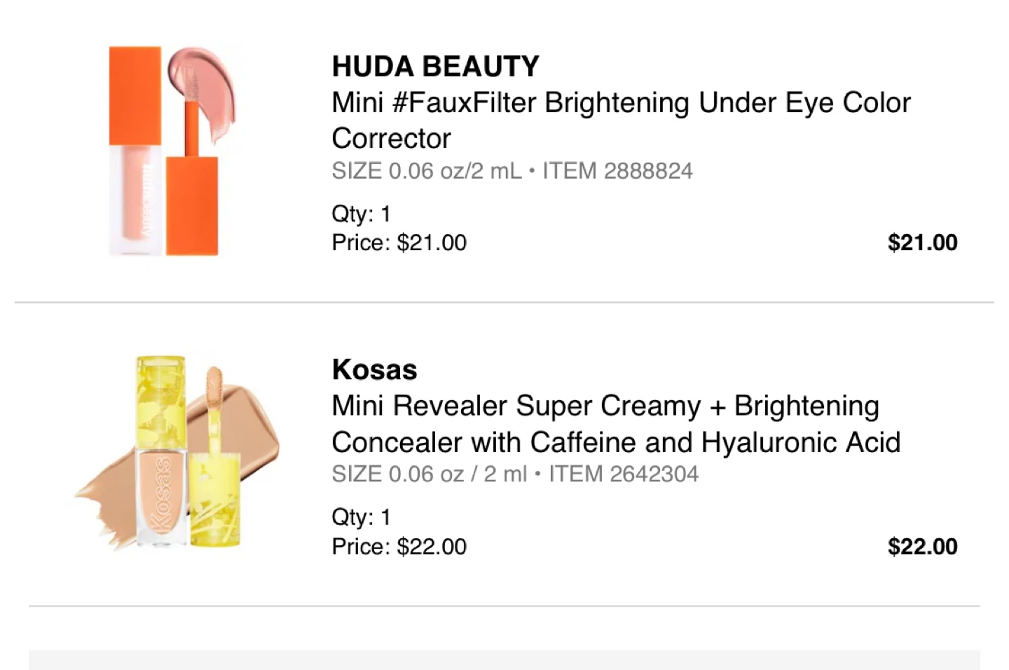 Sephora Huda Beauty Under Eye Color Corrector