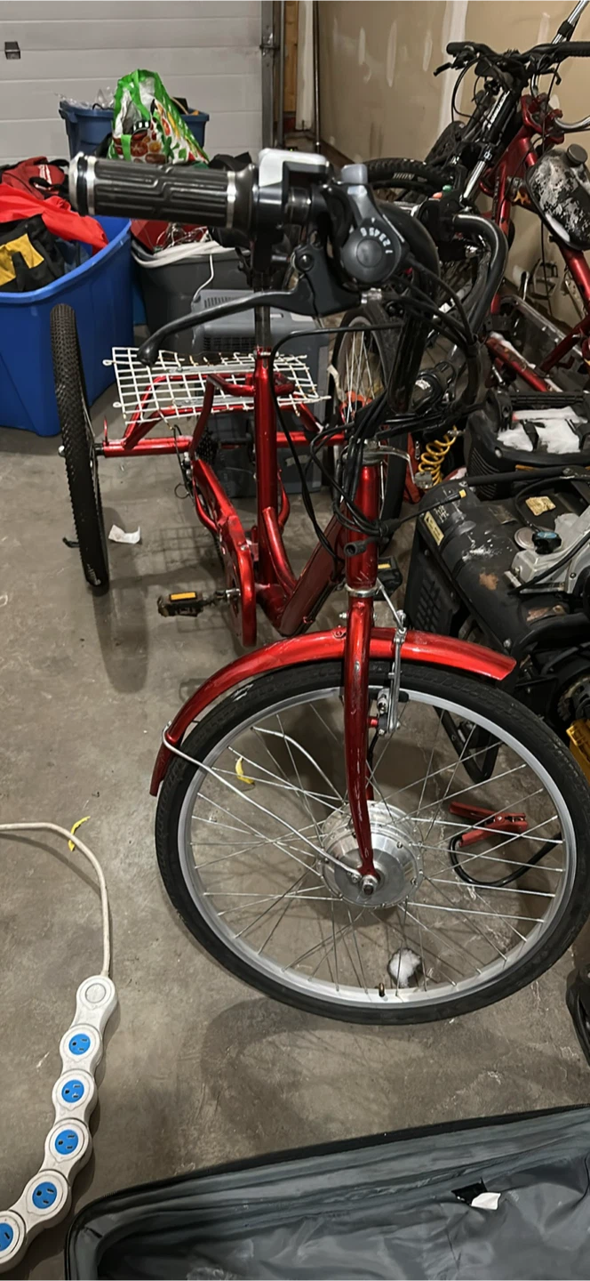 Red Electric Tricycle with Basket - photo 2