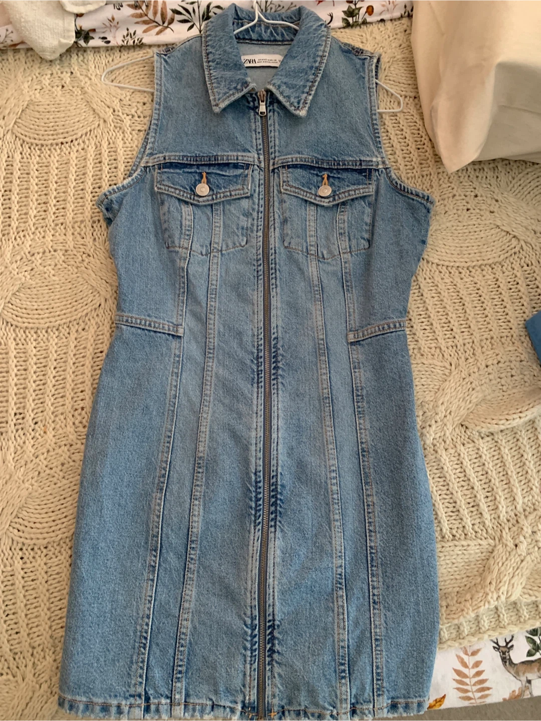 ZARA Sleeveless Denim Dress - Size M (US 28)