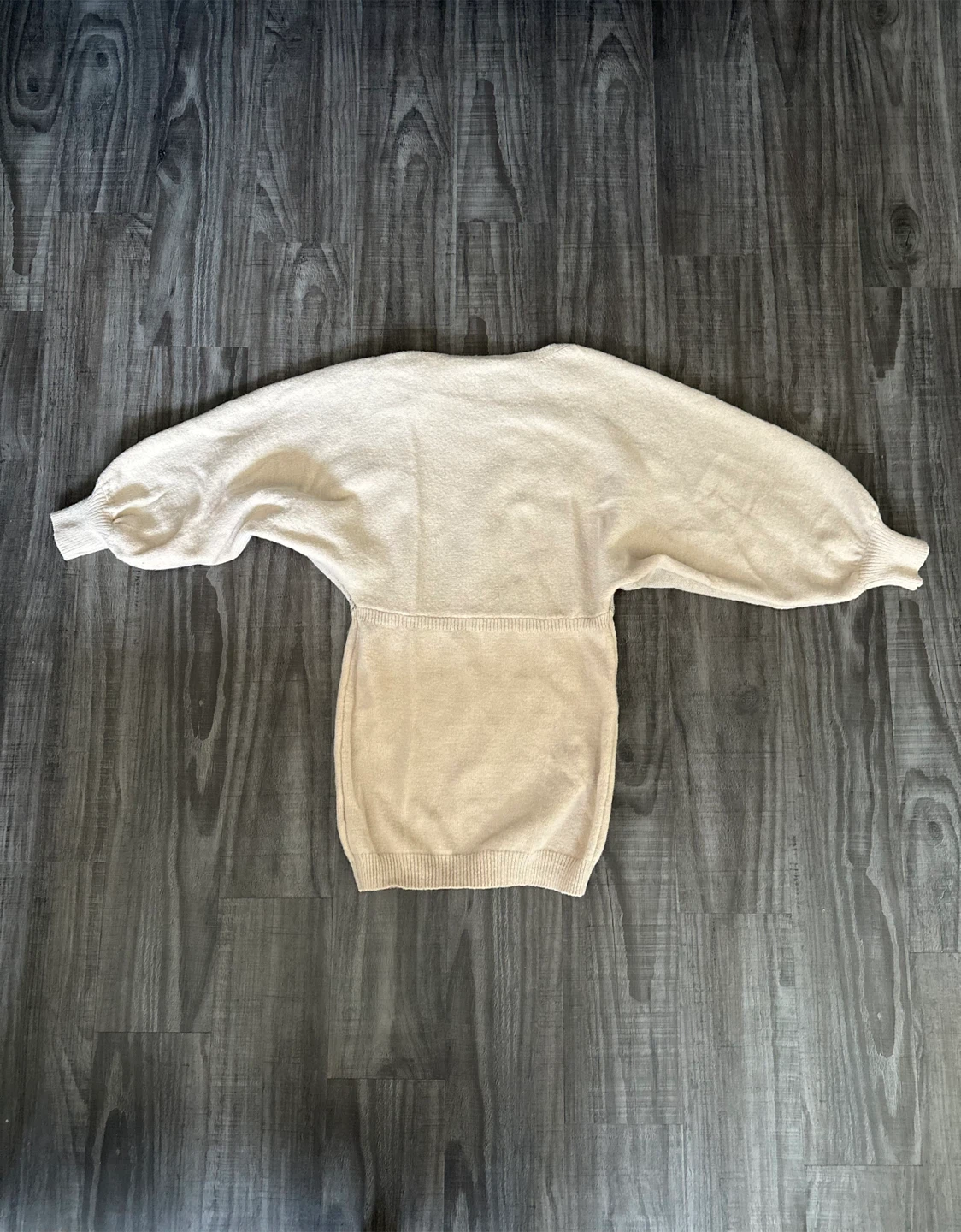 Women's Beige Knit Sweater with Brown Abstract Design - photo 2