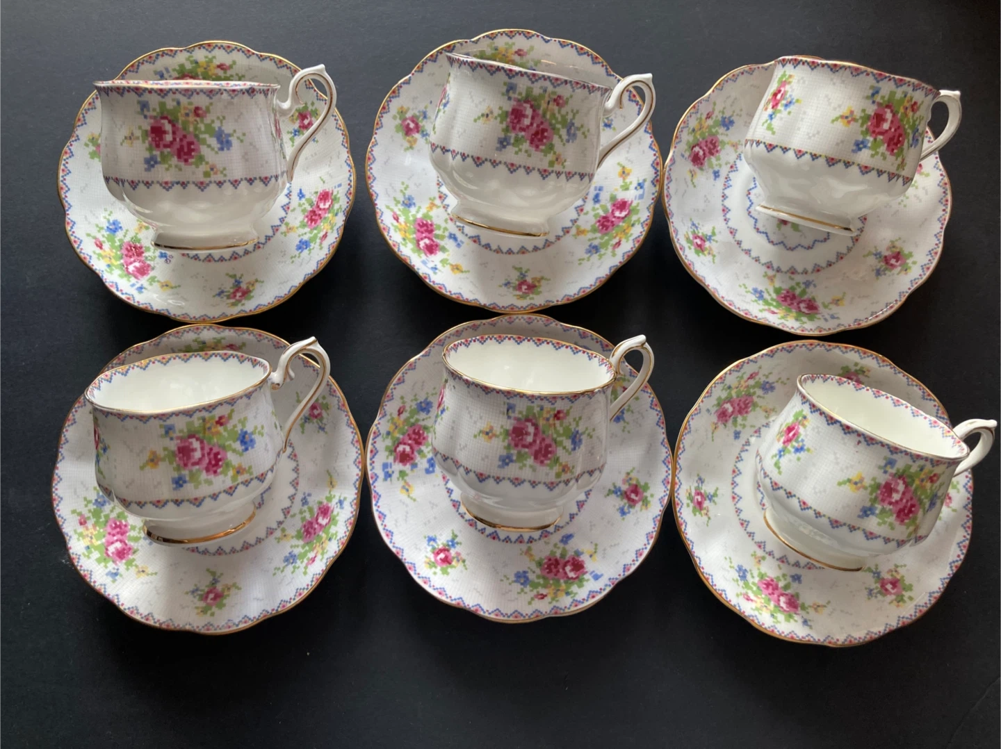 Royal Albert Bone China 6 Teacup and Saucer Set