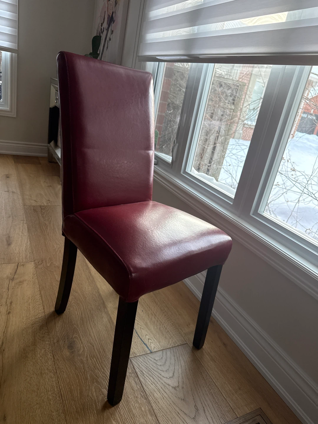 Red Faux Leather Dining Chair
