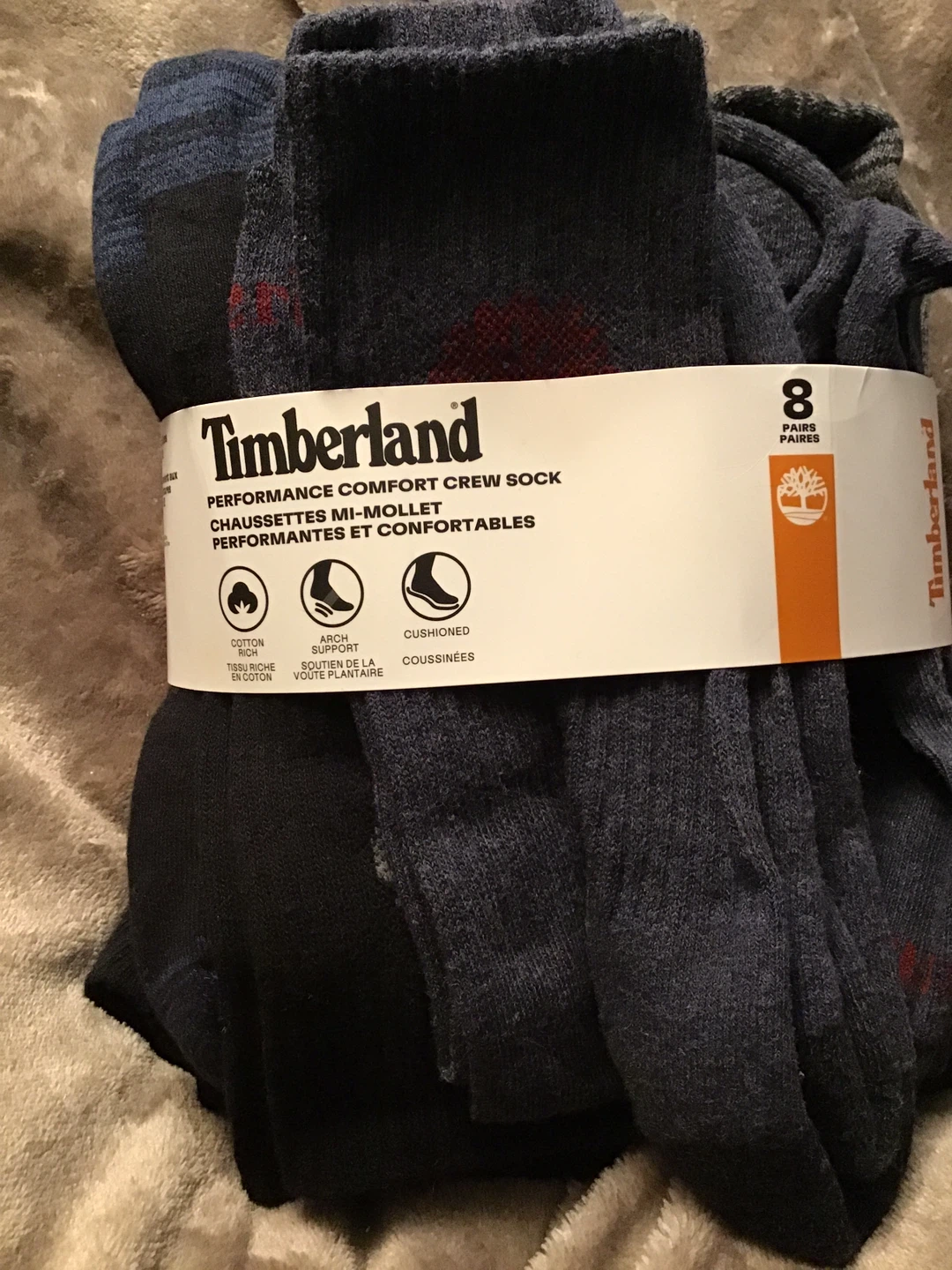 Timberland 8 Pack Performance Comfort Crew Socks