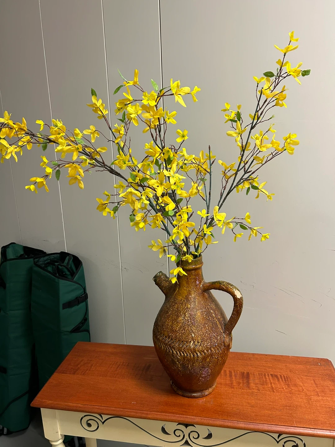 Decorative Vase with Yellow Artificial Flowers