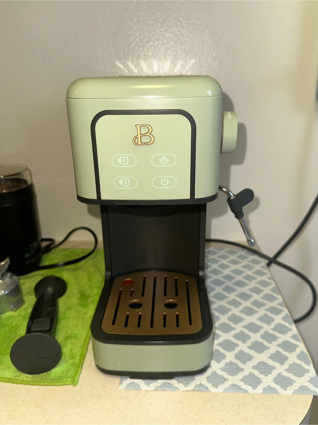 Bella Espresso Machine with Grinder and Accessories - Green - photo 4