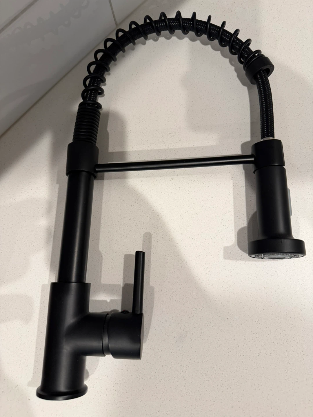 Black Gooseneck Kitchen Faucet with Pull-Down Sprayer