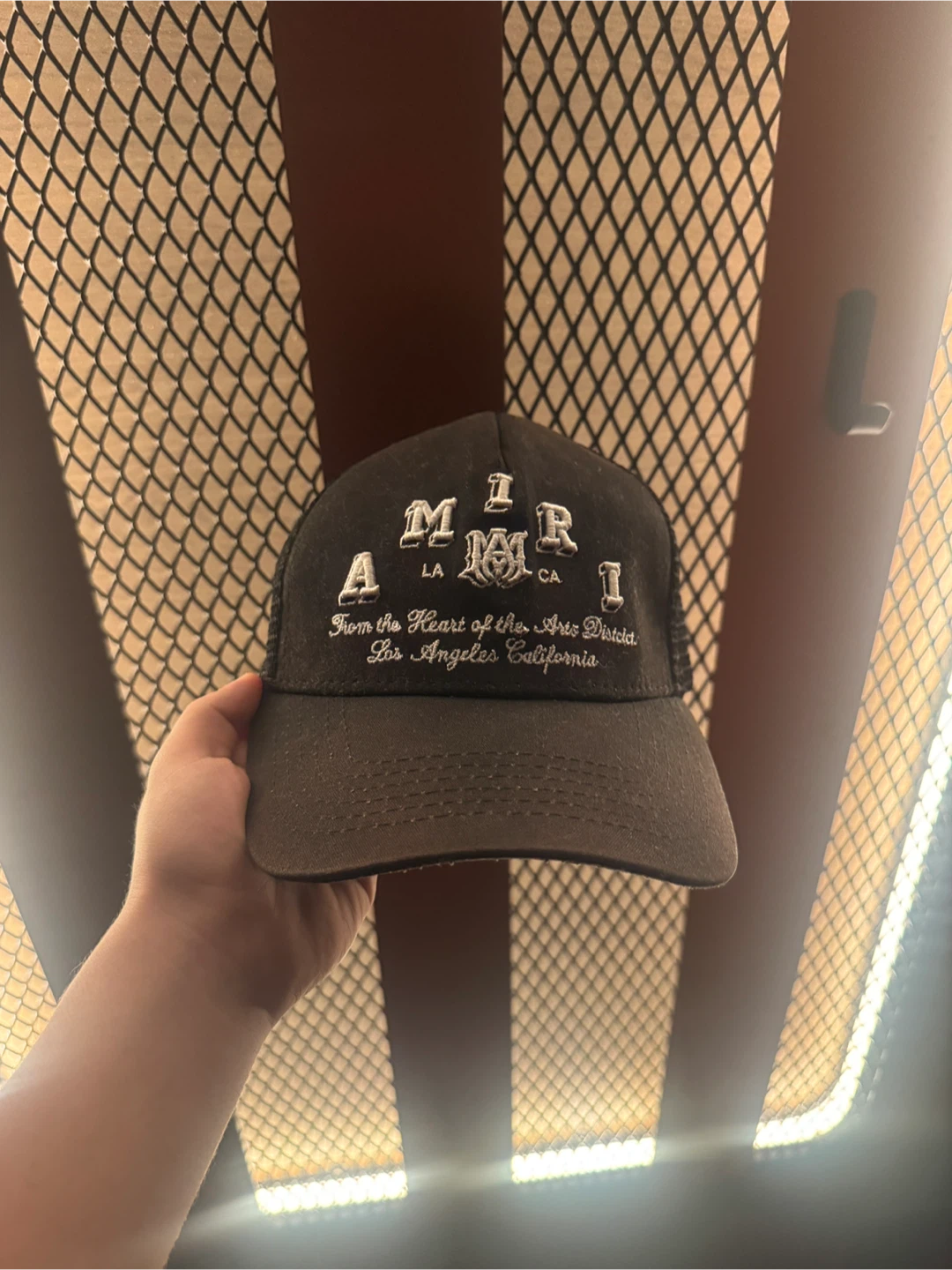 AMIRI Black Mesh Trucker Hat