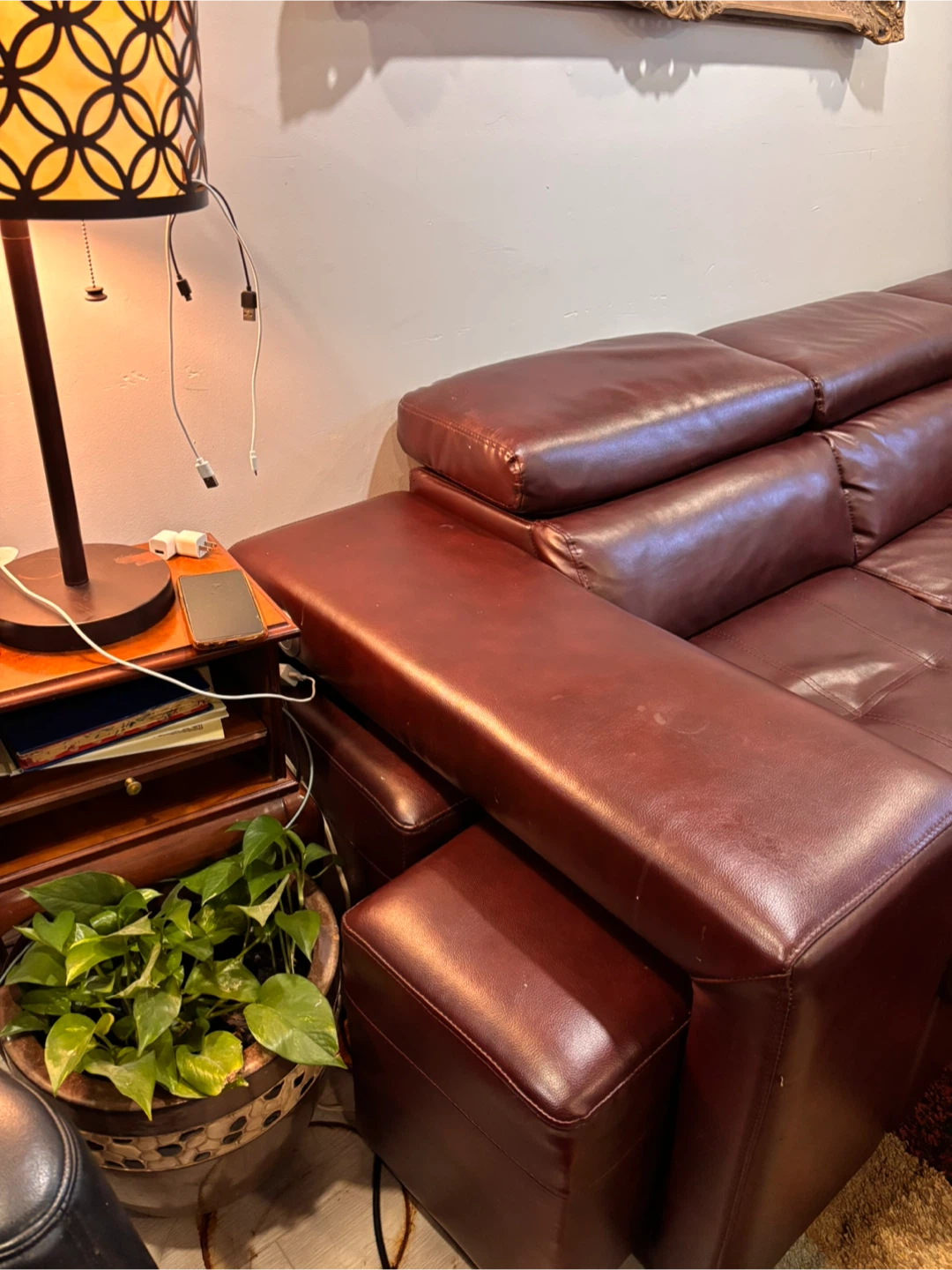 Sectional Leather Sofa with Ottomans - photo 4