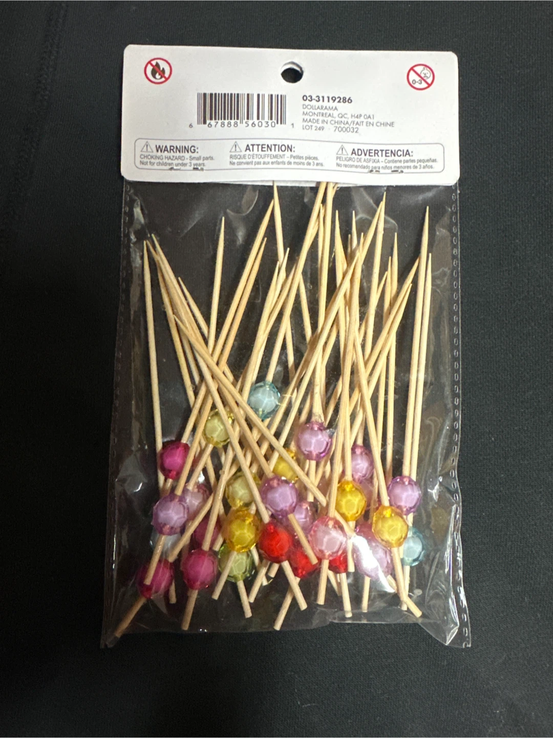 Decorative Cocktail Picks with Colorful Beads