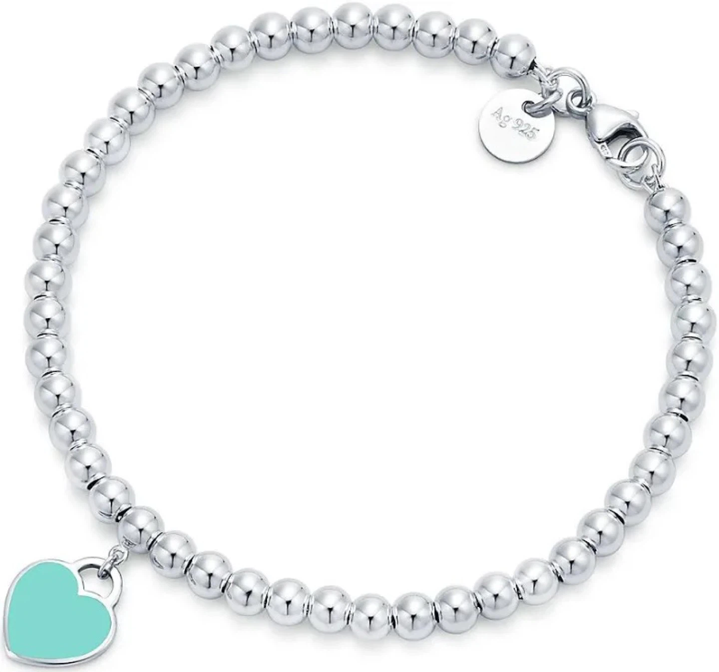 Tiffany & Co. Sterling Silver Heart Tag Beaded Bracelet - photo 5