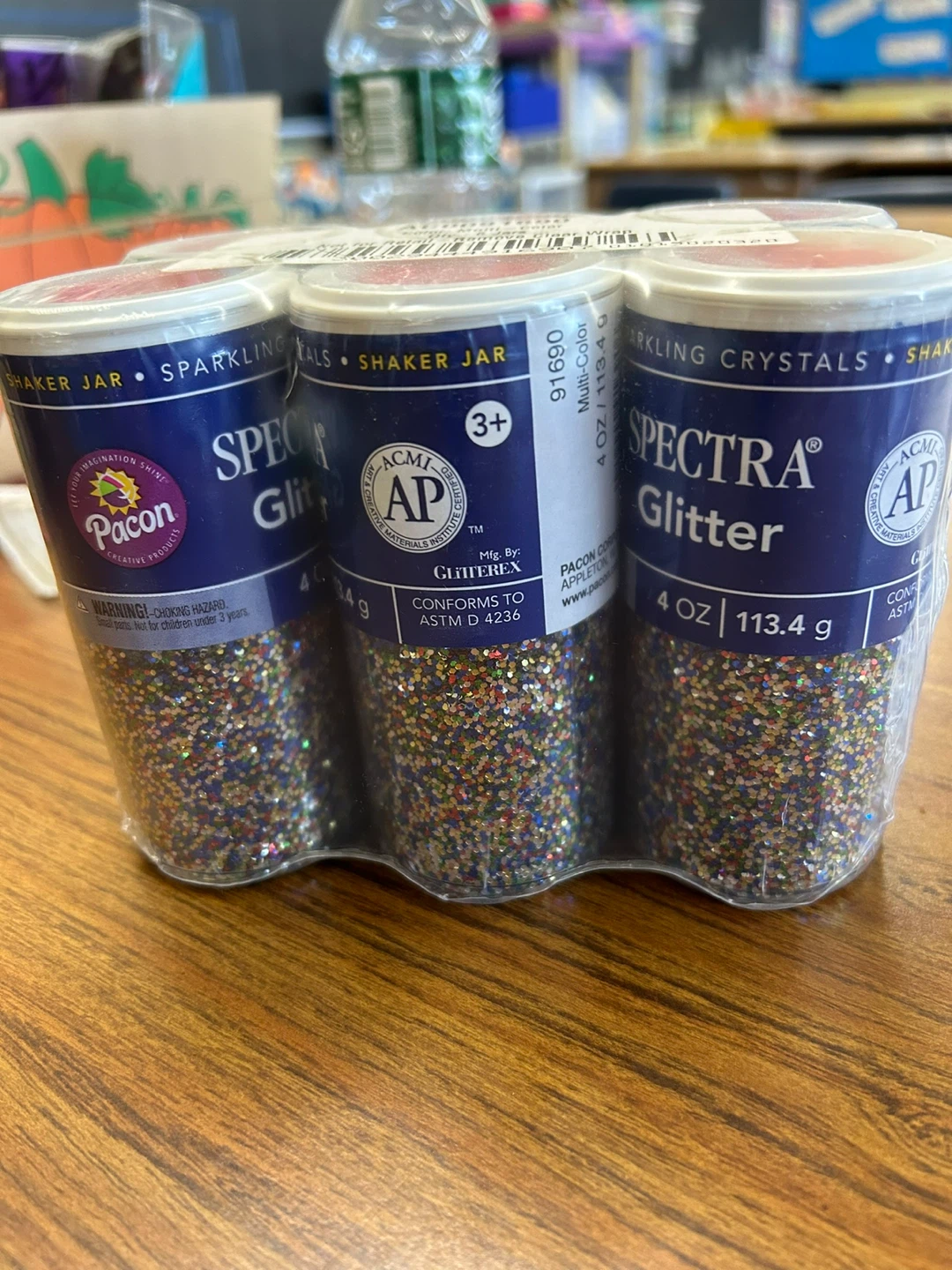 Pacon Spectra Glitter Multi-Color 4 oz Shaker Jars (Pack of 6)