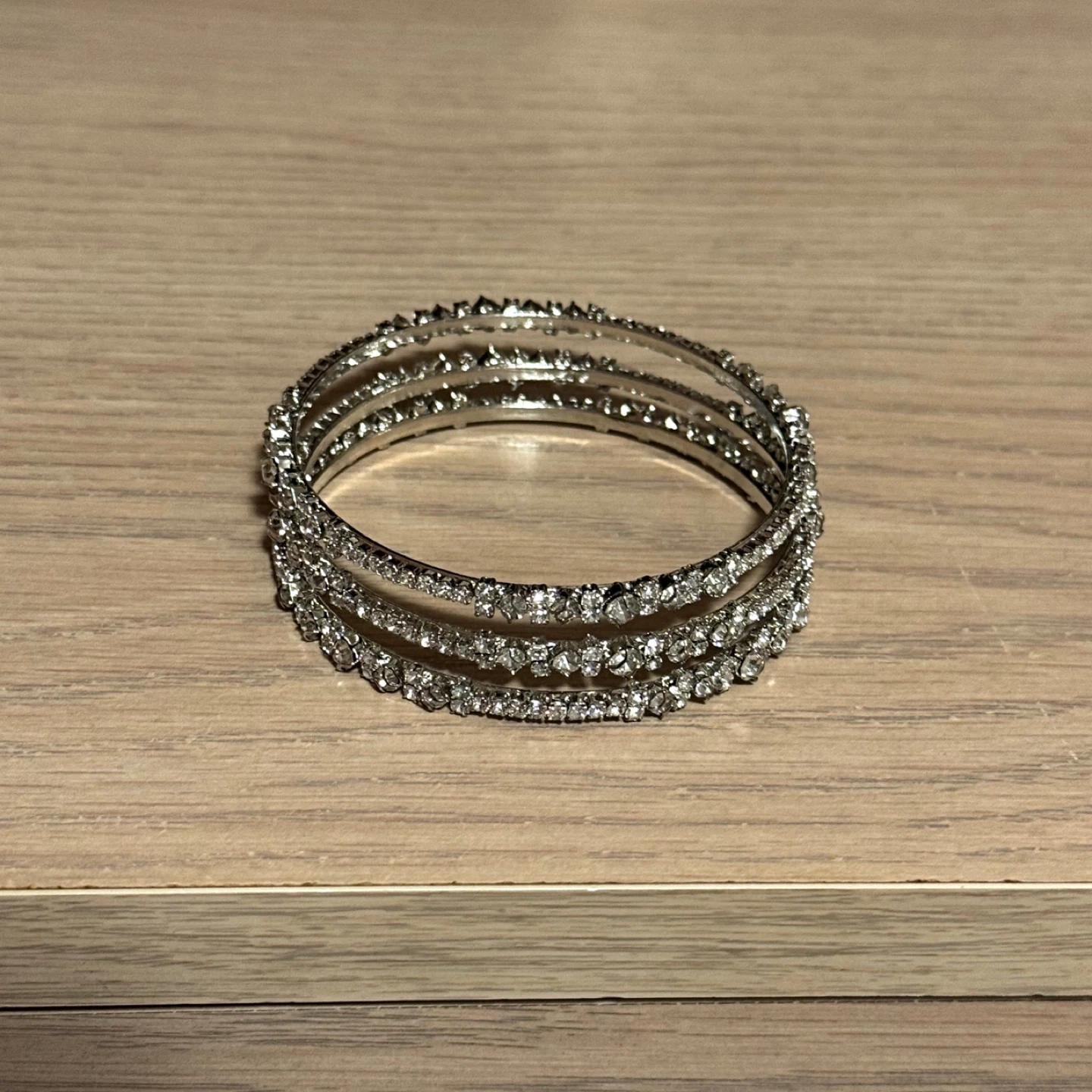 Set of 3 Rhinestone Bangle Bracelets