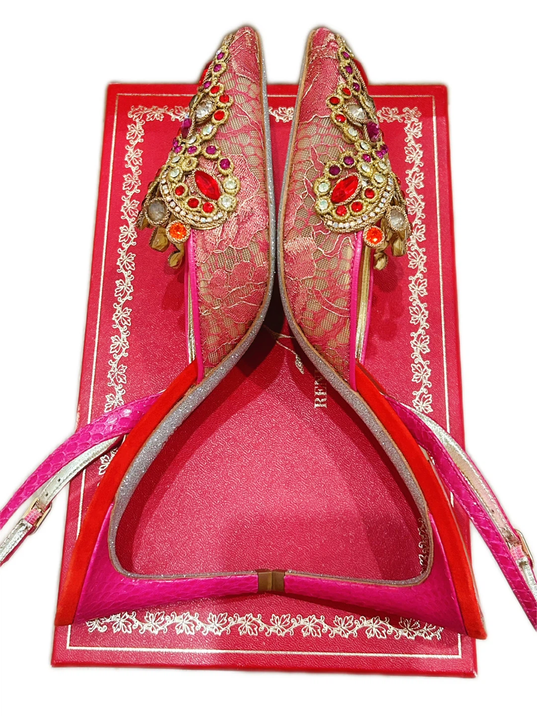 Authentic René Caovilla Crystal Slingback Heels - photo 3