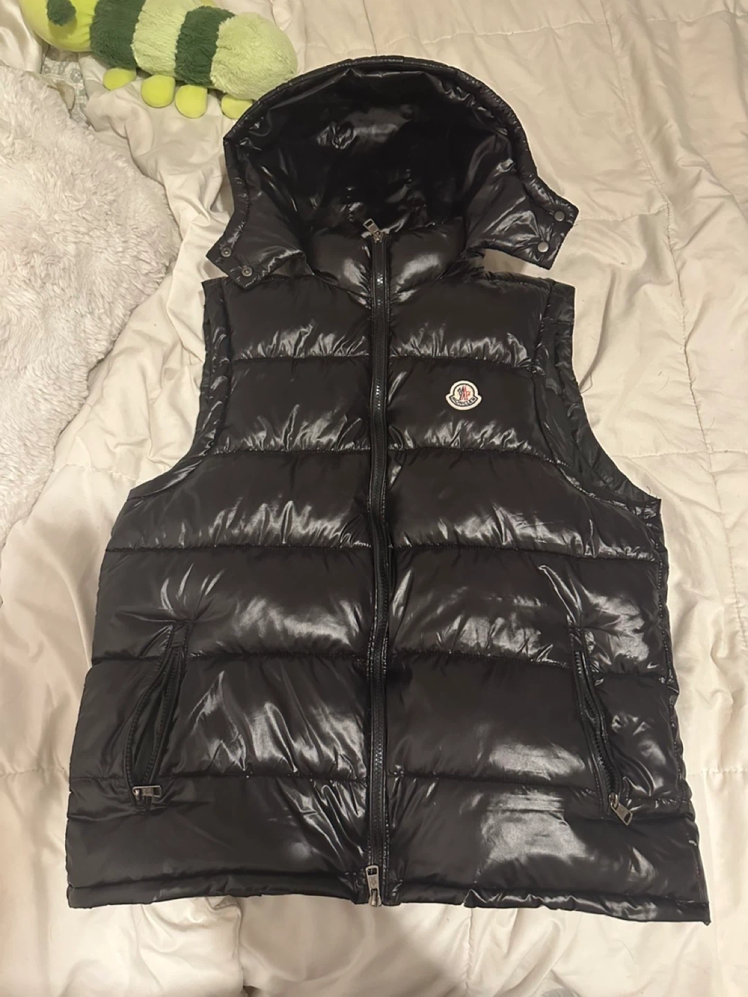 Moncler Black Puffer Vest Size M
