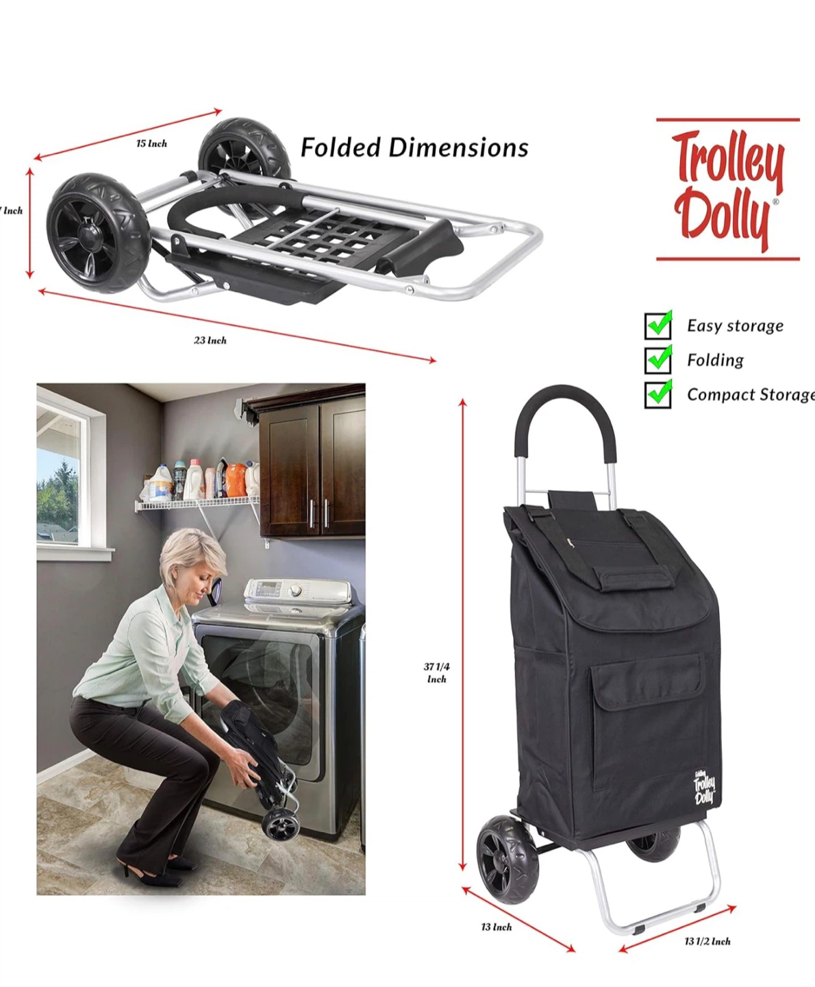 Trolley Dolly Black Shopping Cart - photo 3