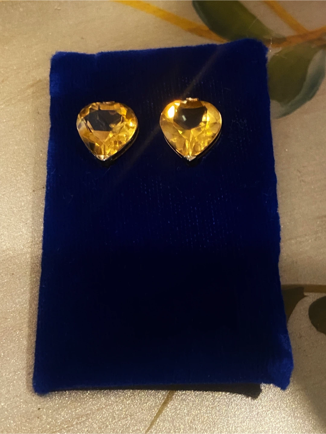💛Estate Vintage 18-k gold 4-Carat Citrine Heart Earrings - photo 5