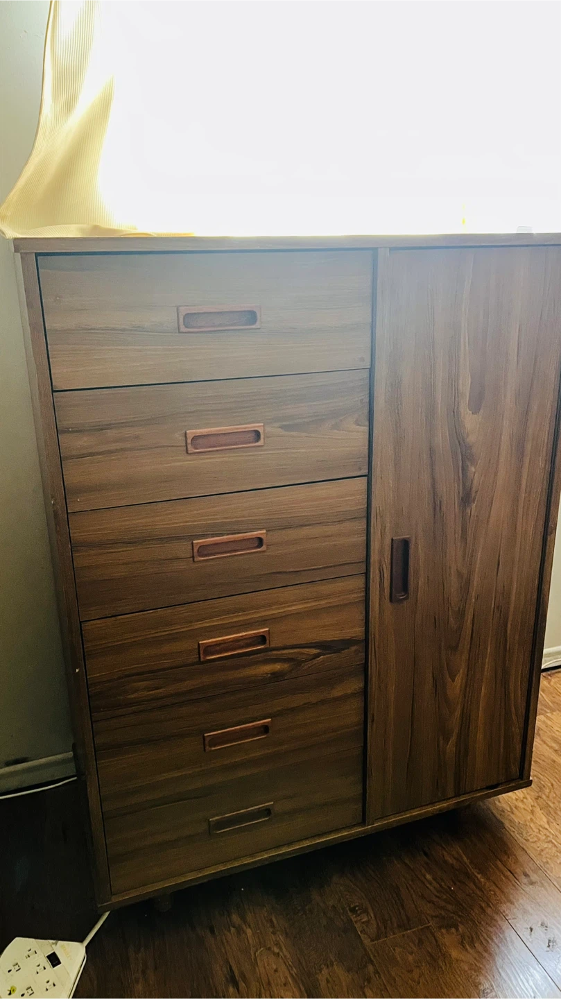 Vintage Walnut Dresser with Cabinet - photo 2