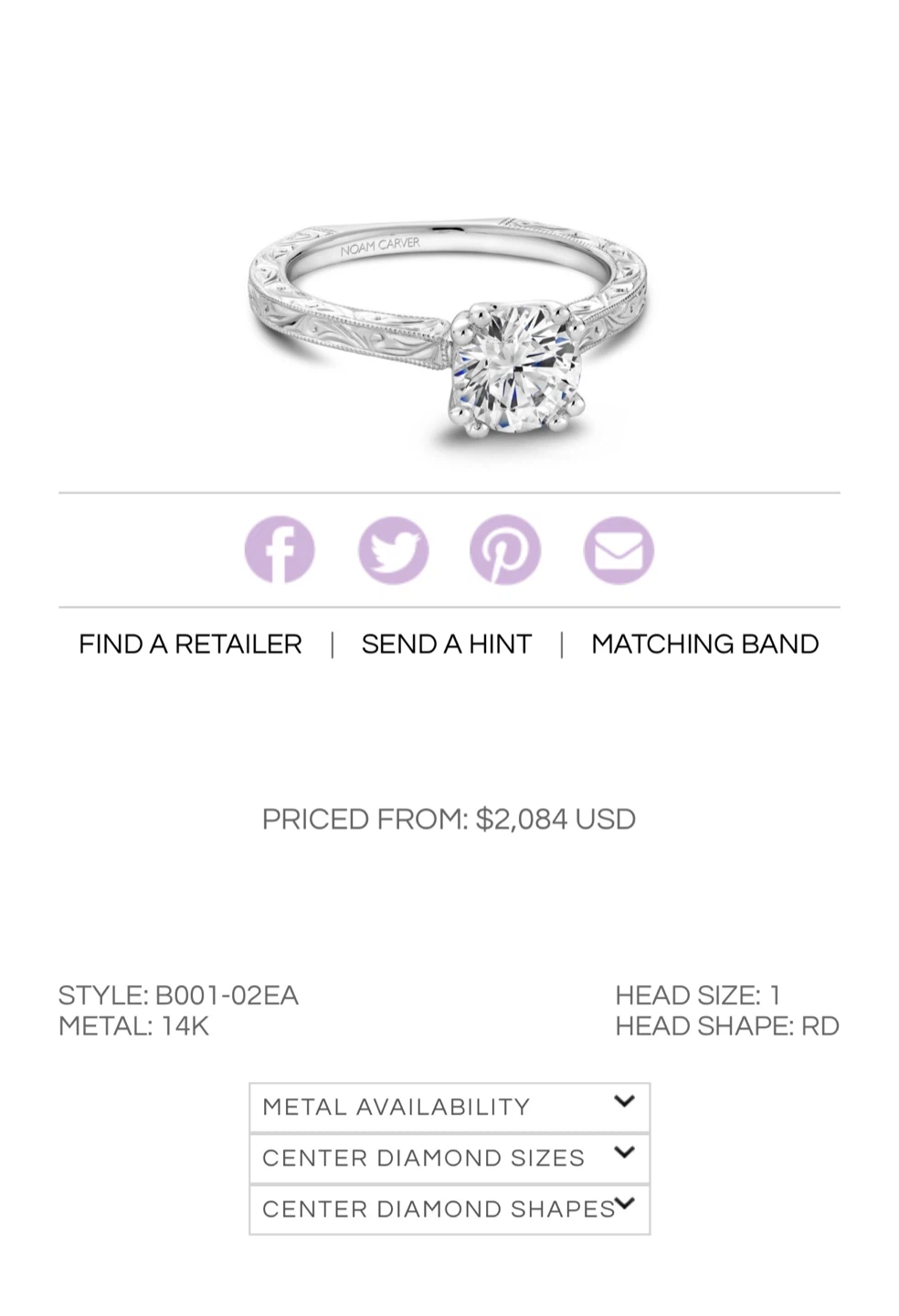 14k White Gold Diamond Ring Set - Noam Carver and Maple Leaf - photo 4