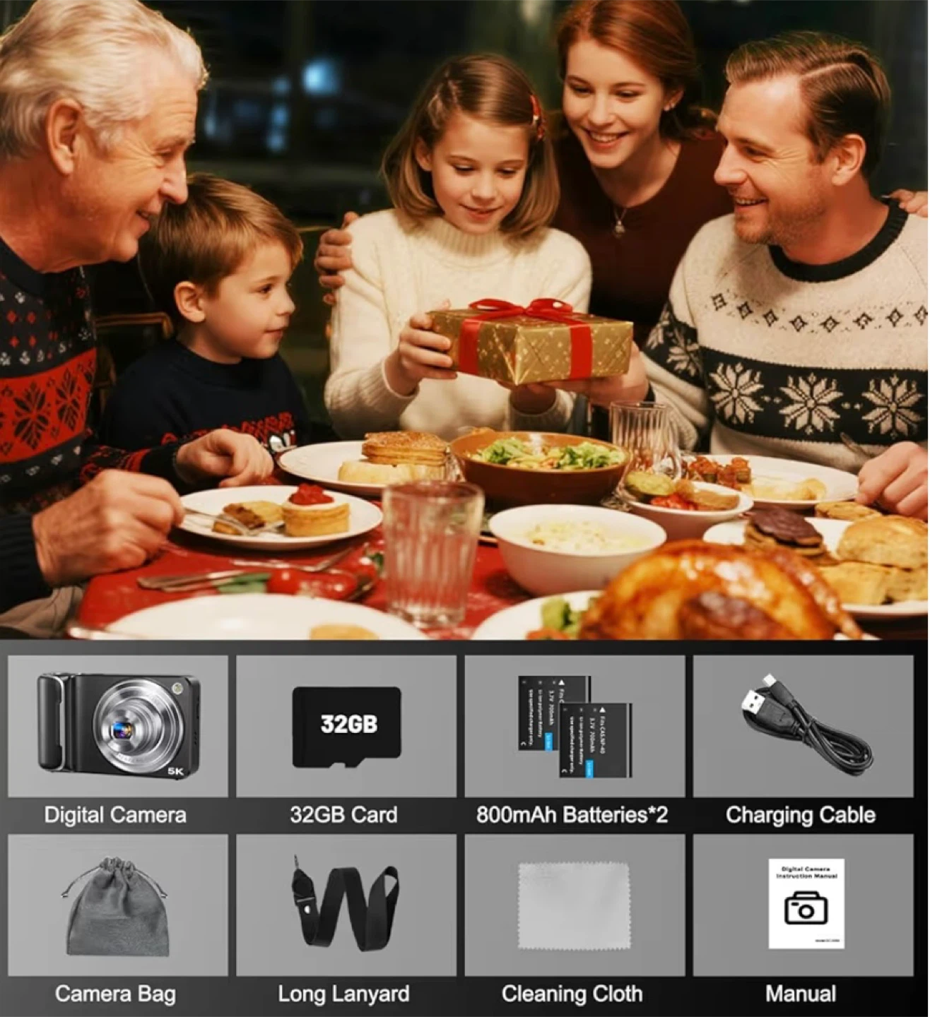 5K Digital Camera with WiFi, 6x Optical Zoom, and 32GB Card - photo 3