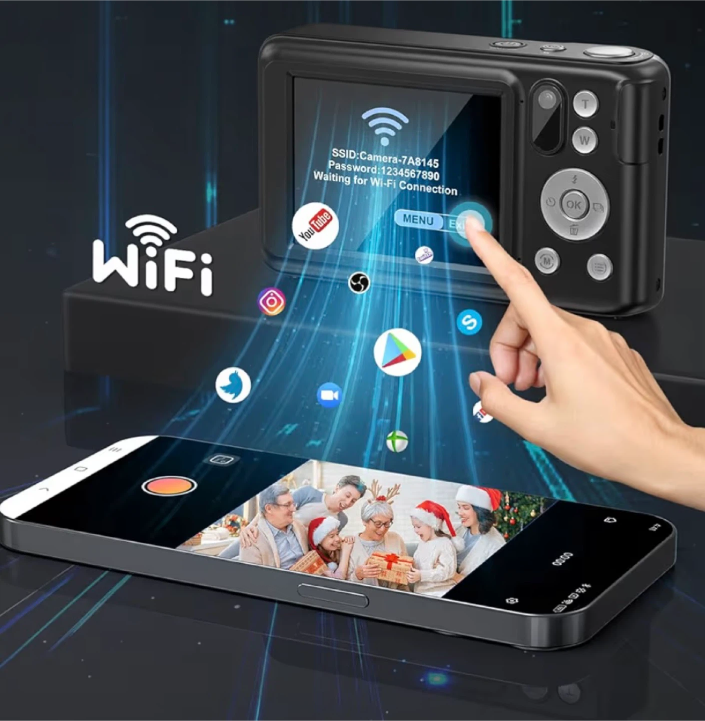5K Digital Camera with WiFi, 6x Optical Zoom, and 32GB Card - photo 2