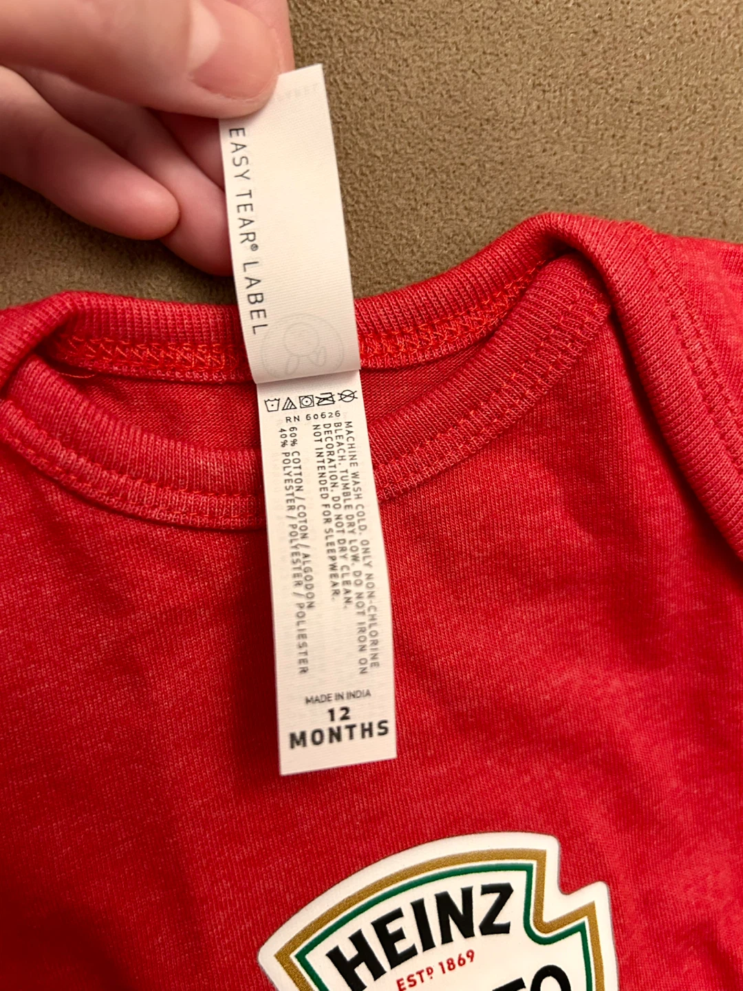 Heinz Tomato Ketchup Baby Onesie - 12 Months - photo 3