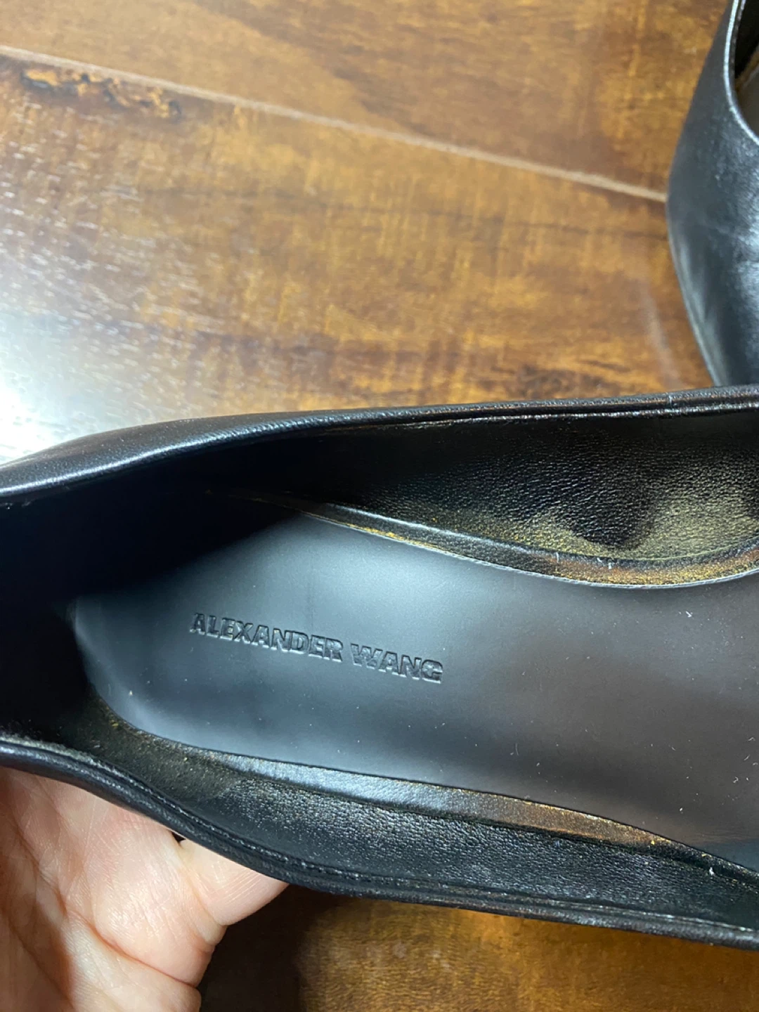 Alexander Wang Black Leather Pointed Toe Heels - Size 38 - photo 3