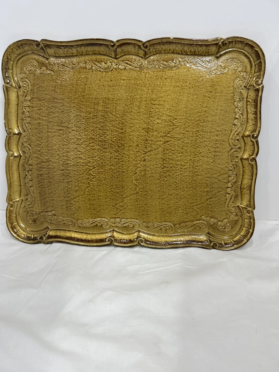 Vintage Italian Florentine gilded wood serving tray