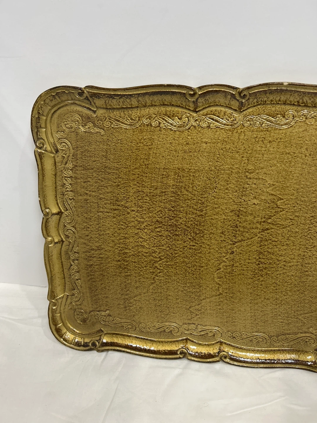 Vintage Italian Florentine gilded wood serving tray - photo 2
