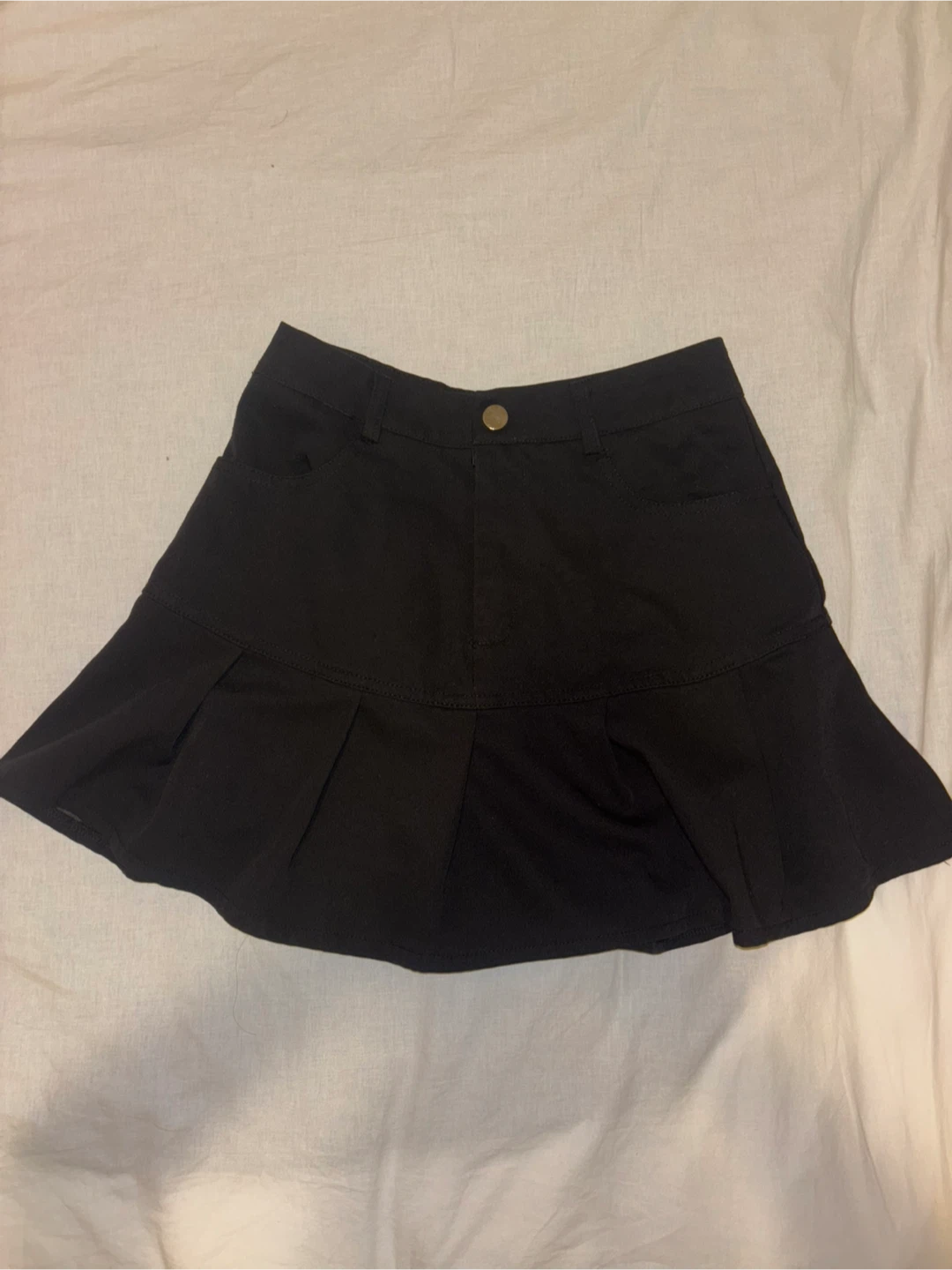 Black Pleated Skirt with Shorts Under