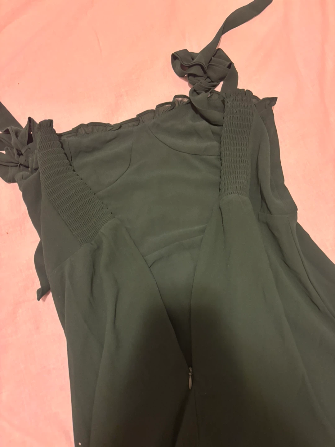 Hunter Green Smocked Back Mini Dress - photo 5