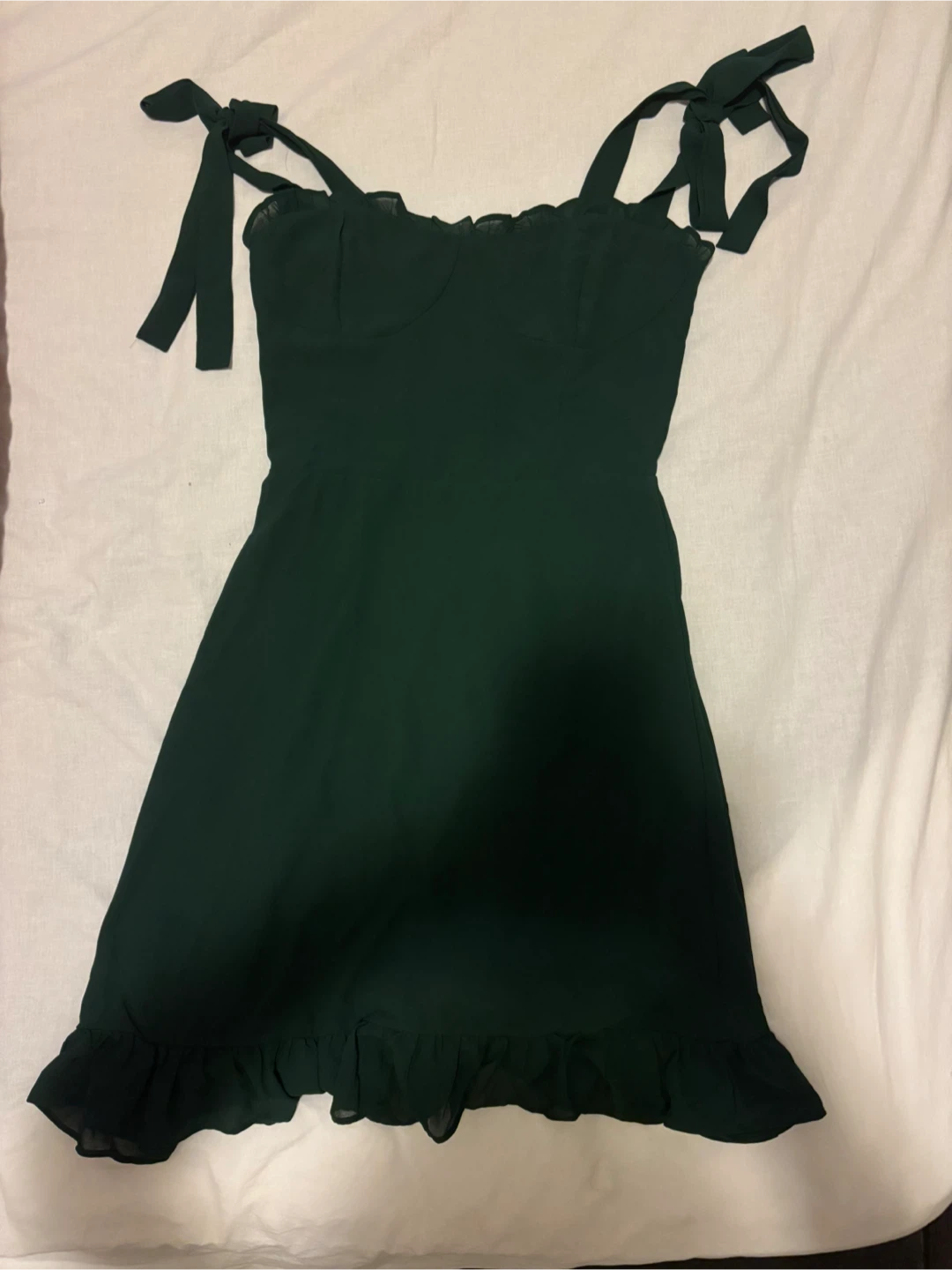 Hunter Green Smocked Back Mini Dress - photo 2