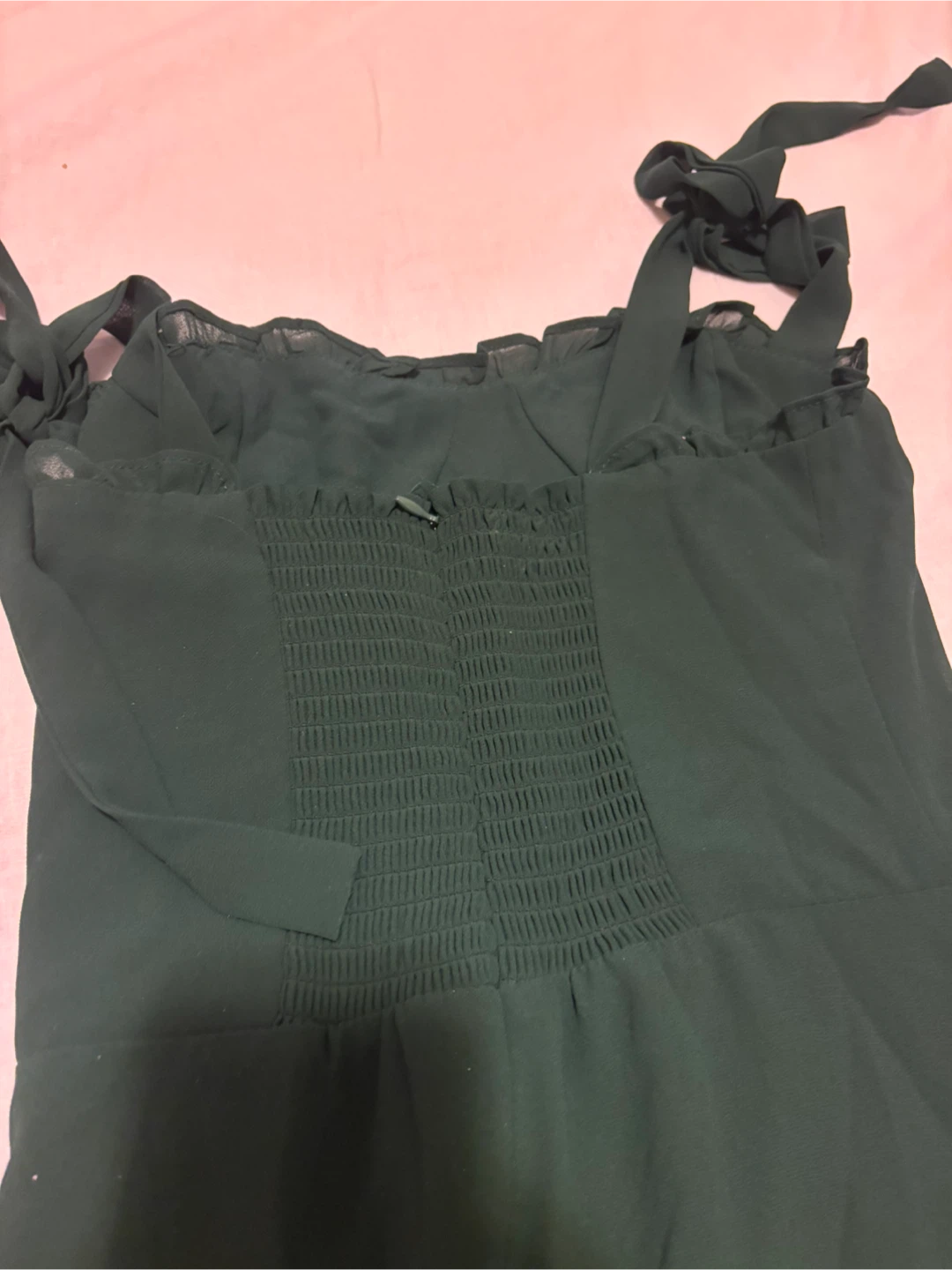 Hunter Green Smocked Back Mini Dress - photo 4