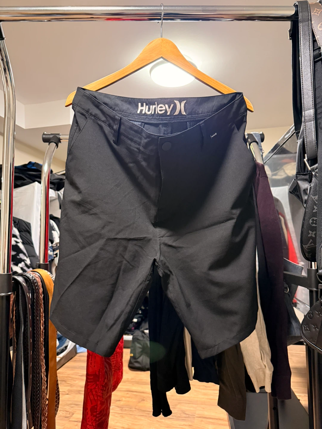 Black Hurley Walk Shorts