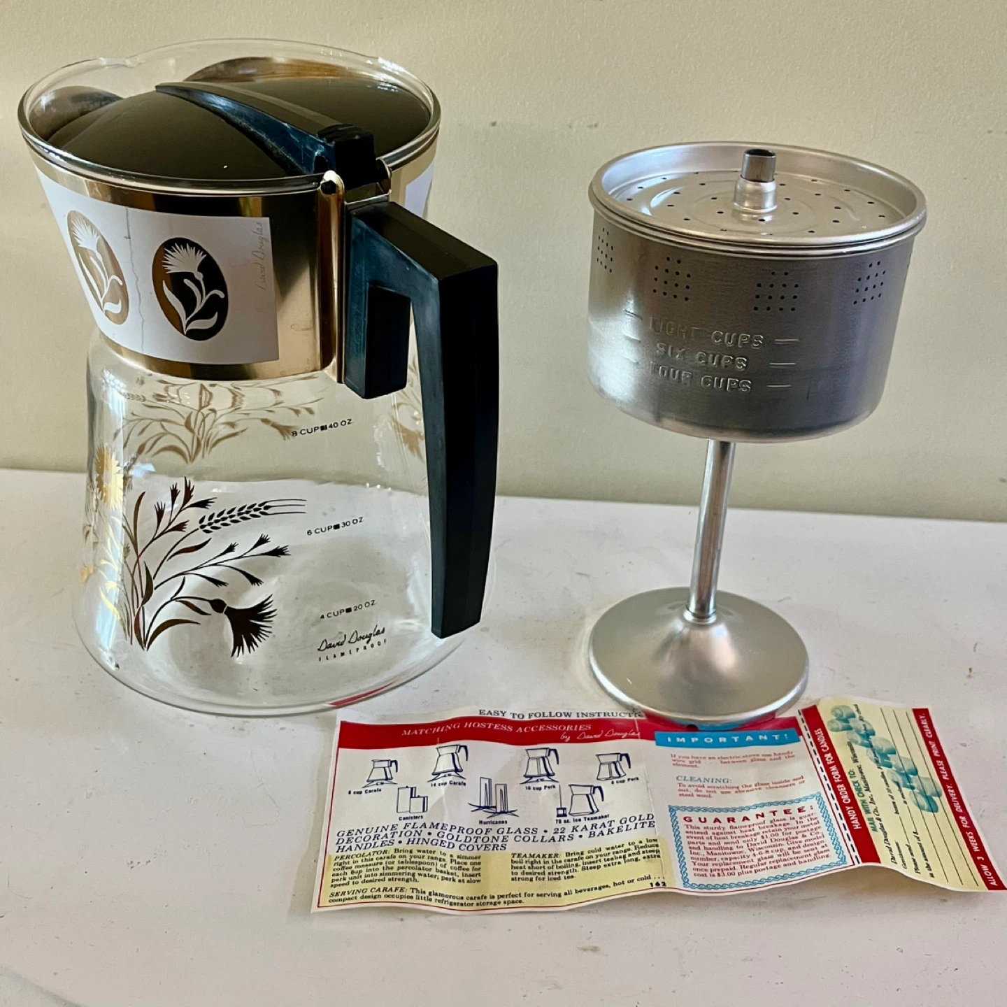 MCM David Douglas Percolator and Instructions