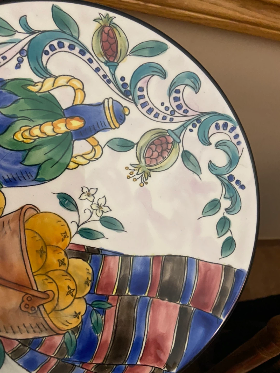 Decorative Plate with Fruit and Vase Design - photo 3