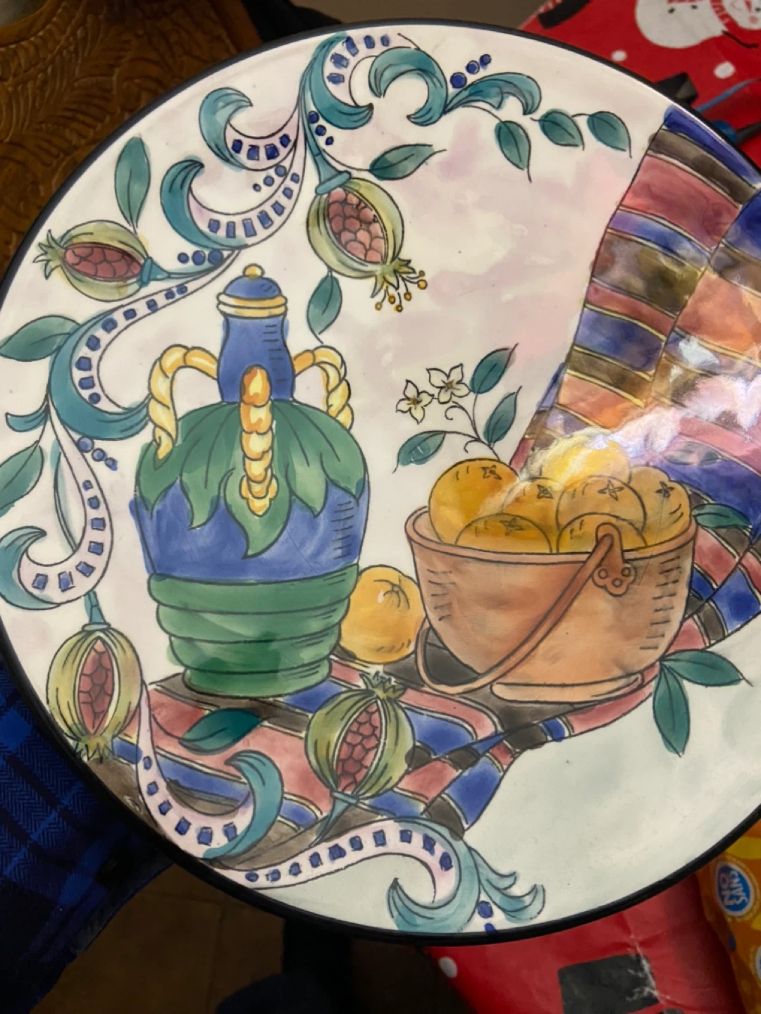 Decorative Plate with Fruit and Vase Design - photo 4