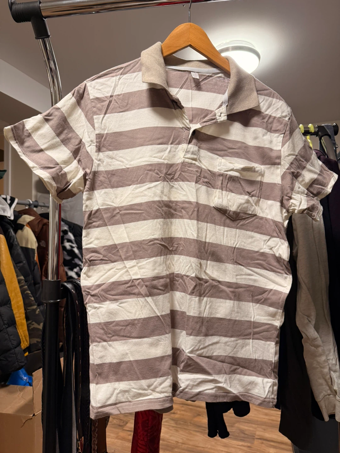 Striped Short-Sleeve Polo Shirt