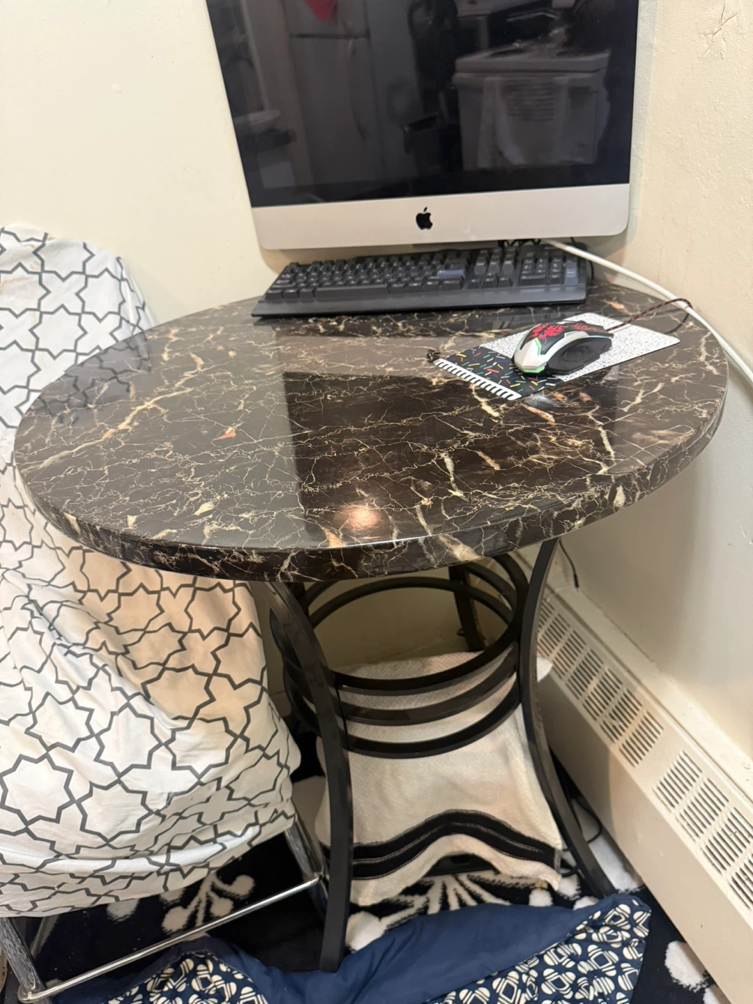 Black Faux Leather Bar Stool with Chrome Legs - photo 3