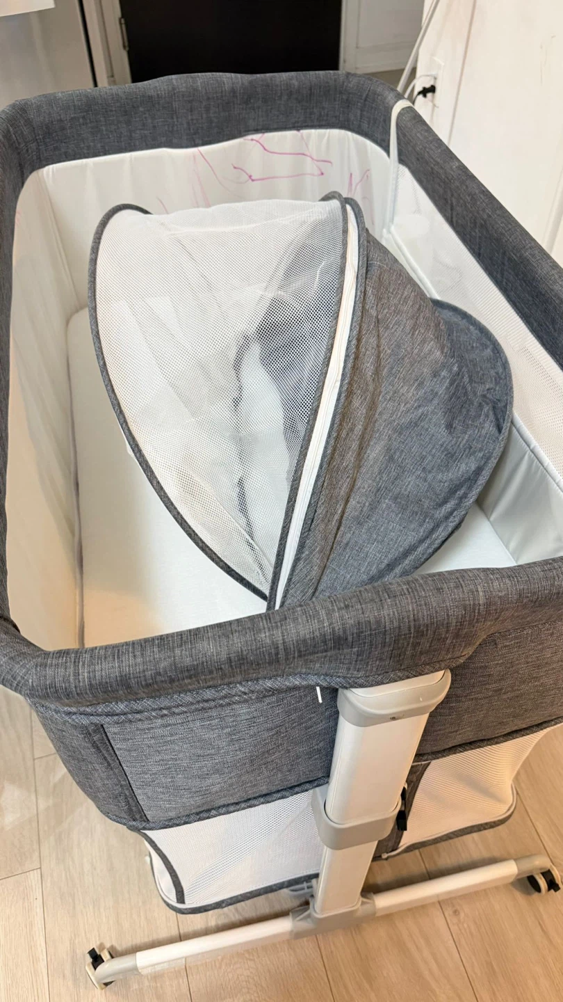 Grey Baby Bassinet with Mosquito Net - photo 4