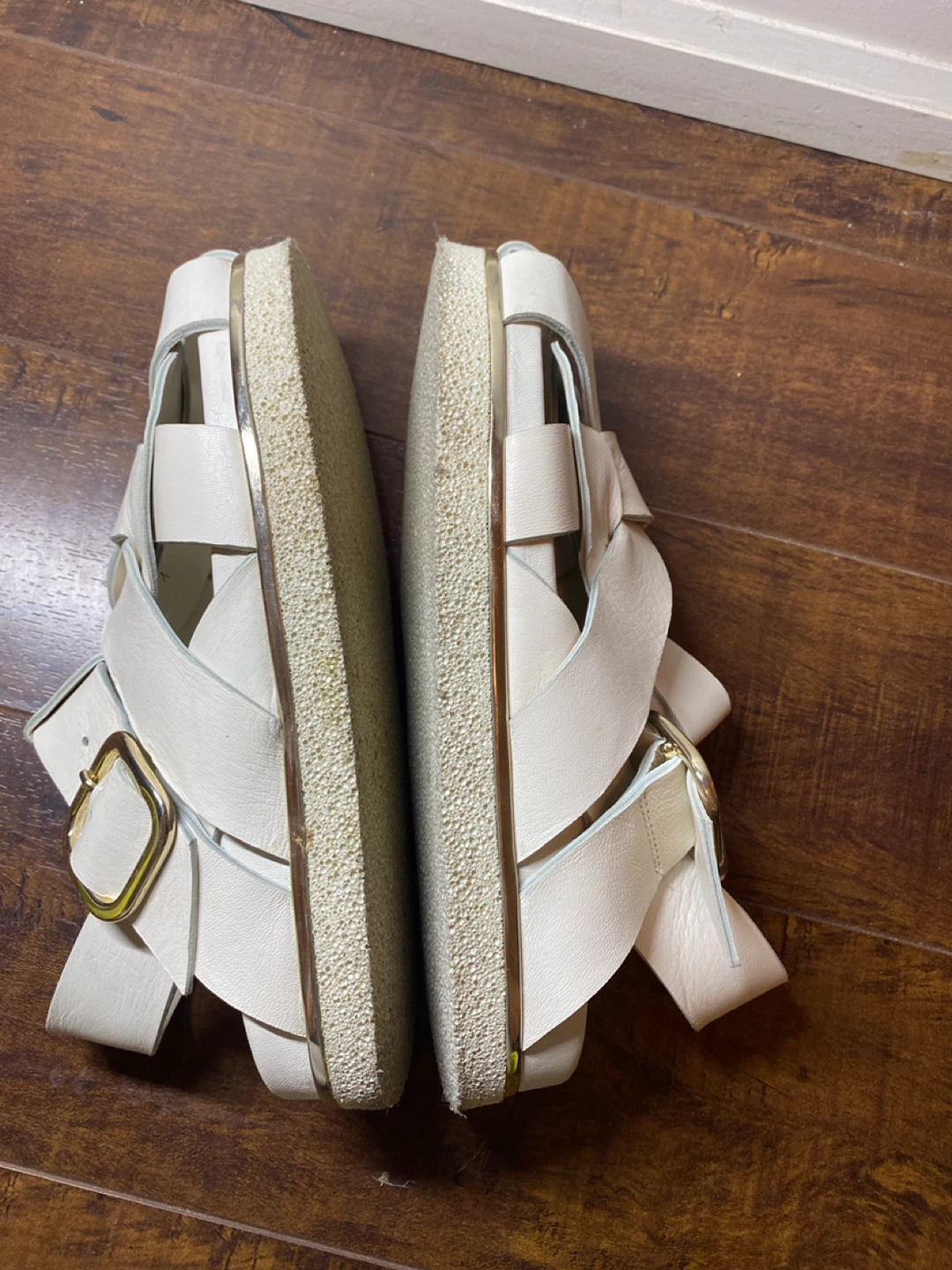 Ron White White Leather Strappy Sandals - photo 4