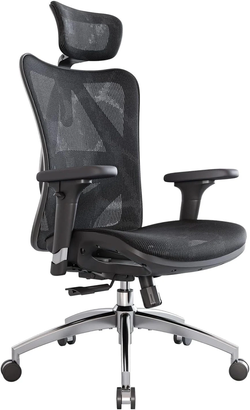 Black Mesh Ergonomic Office Chair with Headrest