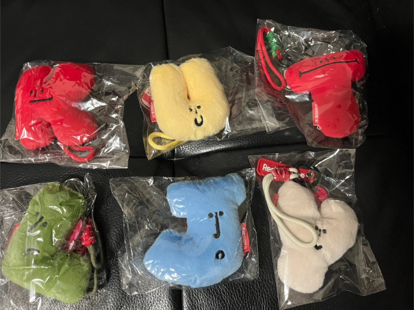 Assorted Letters Plush Keychain Charms