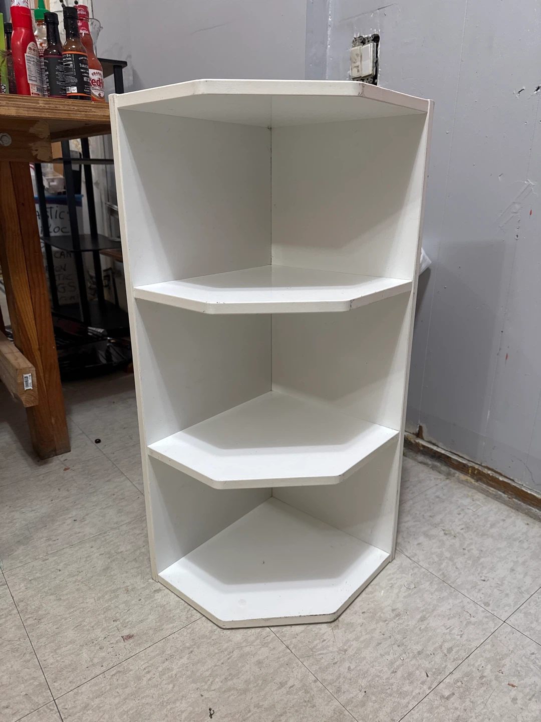 White 3-Tier Corner Shelf
