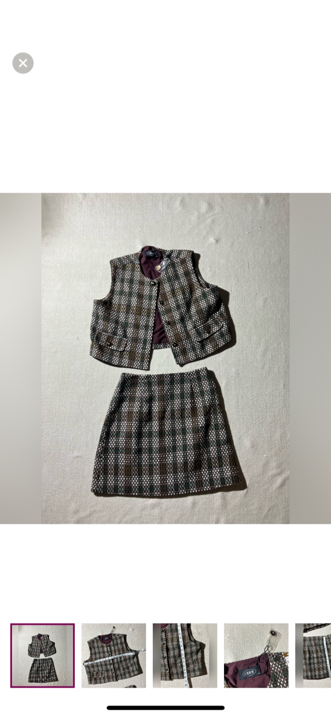 Cider Two-Piece Vest and Skirt Set - XS