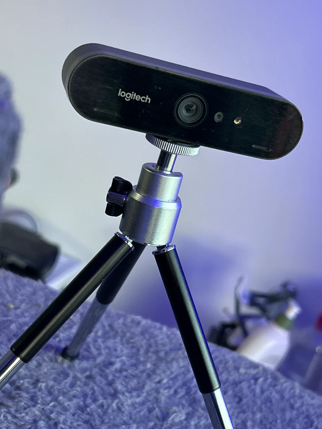 Logitech Brio 4K Webcam with tripod and type c cord
