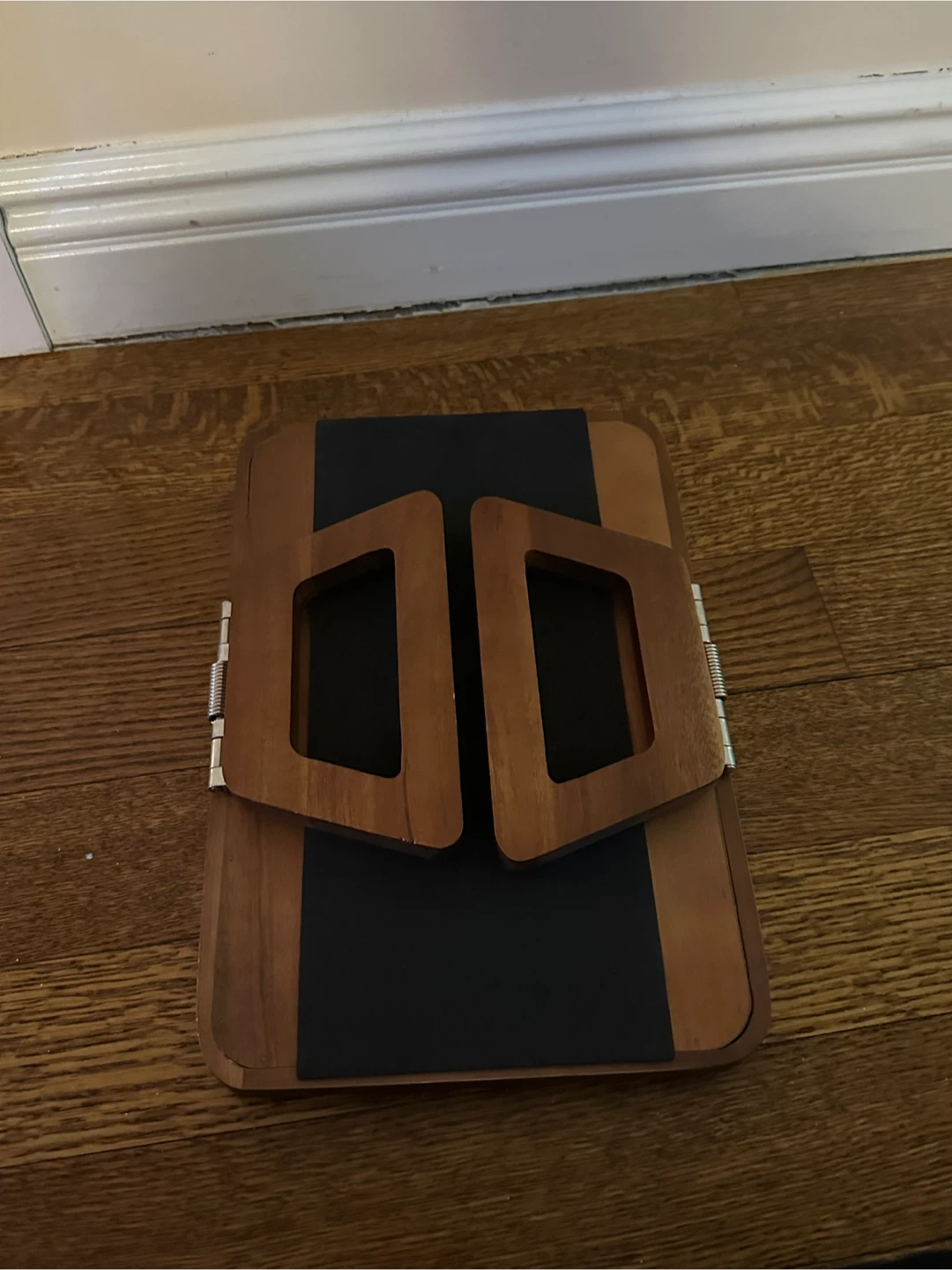 Wooden Couch Arm Tray Table with Handles - photo 2