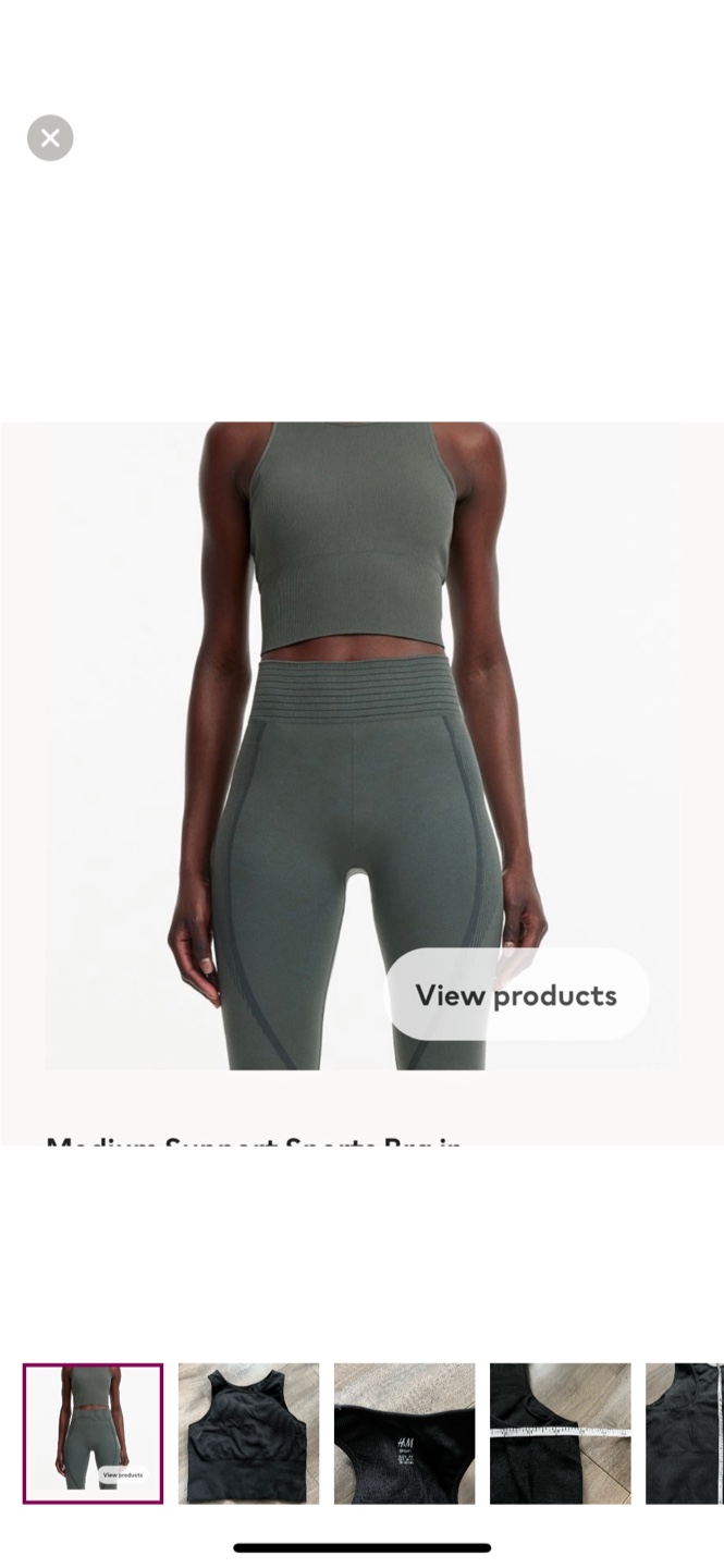 NWOT H&M Sport Longline Bra - S